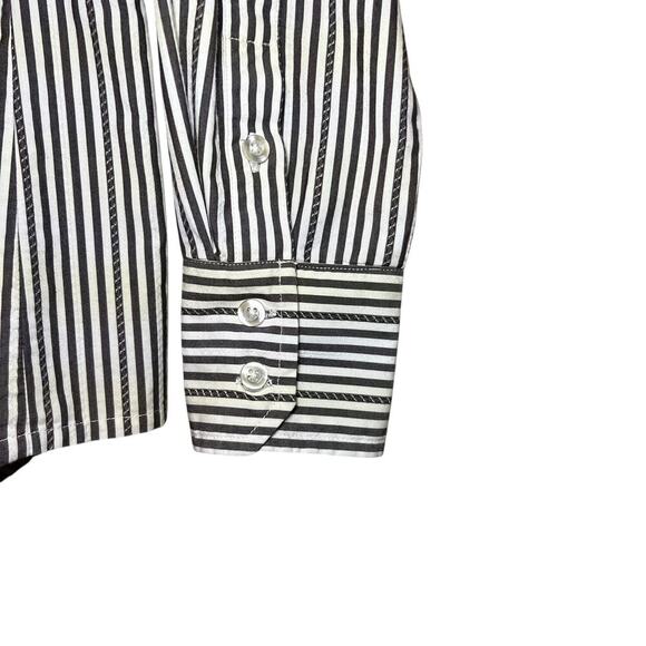 CAbi #636 Gray and White Pinstripe Button
Front Blouse Small - Picture 2 of 9